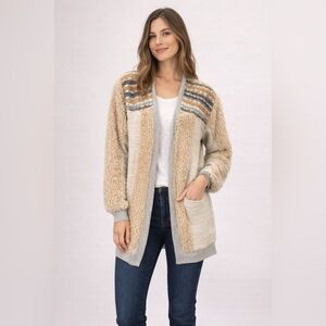 Anthropologie Amadi Cardigan Sweater w/ Faux Fur Details – Size S